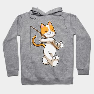 Cat at Fishing with Fishing rod Hoodie